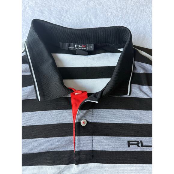 RLX Ralph Lauren Mens Polo Size XL Stripe Performance Tech Golf Shirt - Picture 4 of 9
